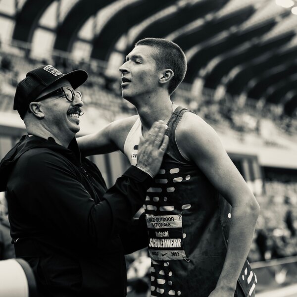 Malachi racing under the lights